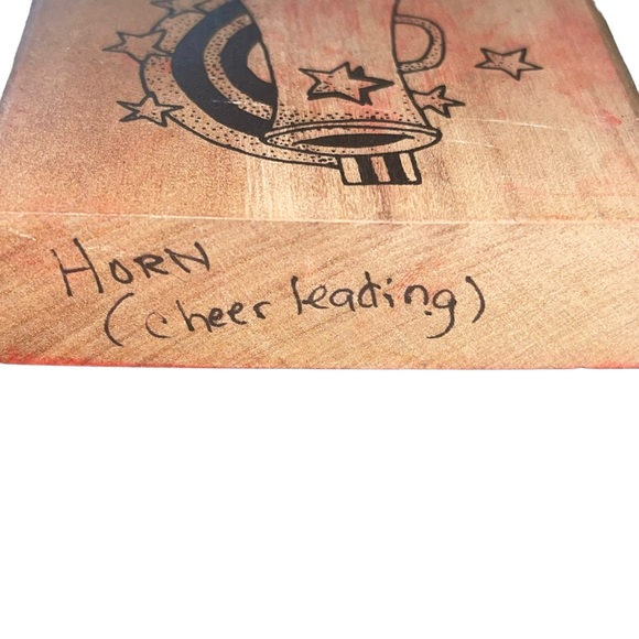 Megaphone cheerleader stars rainbow RUBBER STAMP 33P. - Picture 3 of 4